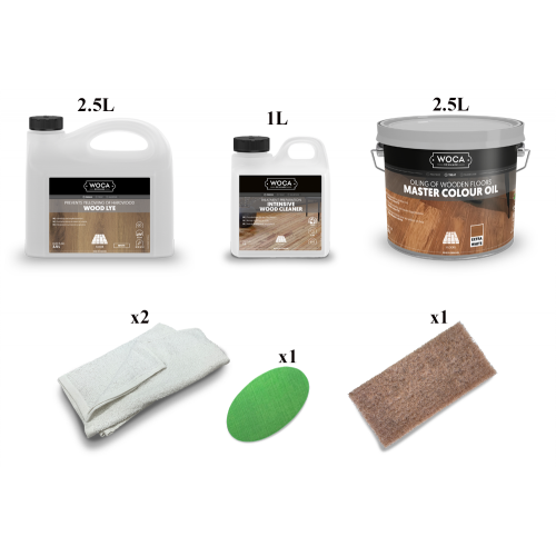 Kit Saving: DC006 (a) Woca Wood Lye white and Woca Master Colour Oil 118 Extra White, furnishings and other surfaces less 5m2 (DC) Kit Saving: DC006 (a) Woca Wood Lye white and Woca Master Colour Oil 118 Extra White, furnishings and other surfaces less 5m2 (DC)
